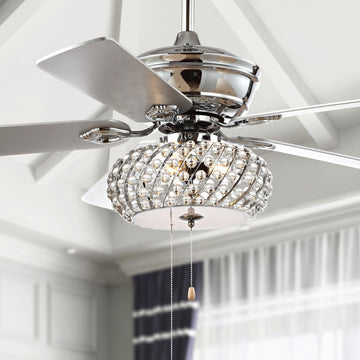 Crista 52" Metal/Wood LED Ceiling Fan - JONATHAN Y